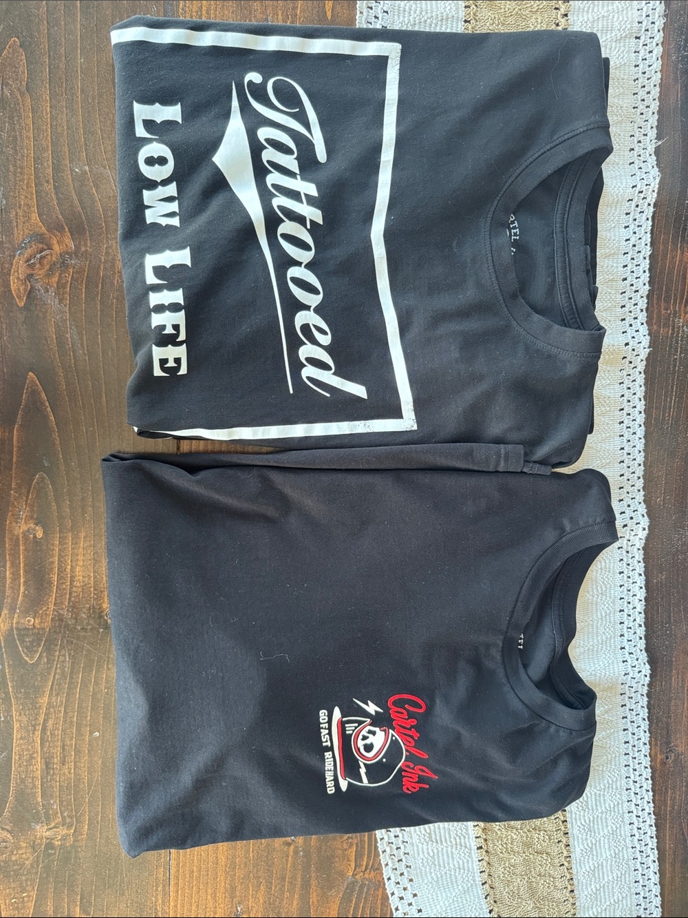 Men’s. XXL Graphic Tee with White 'Tattooed Low Life' Print (2)